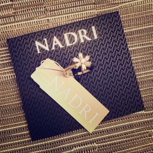 NEW Nadri Clear Rhinestone Gold Flower Ring